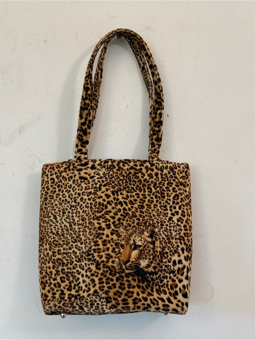 Vintage Leopard Print Tote Bag Brown Animal Print